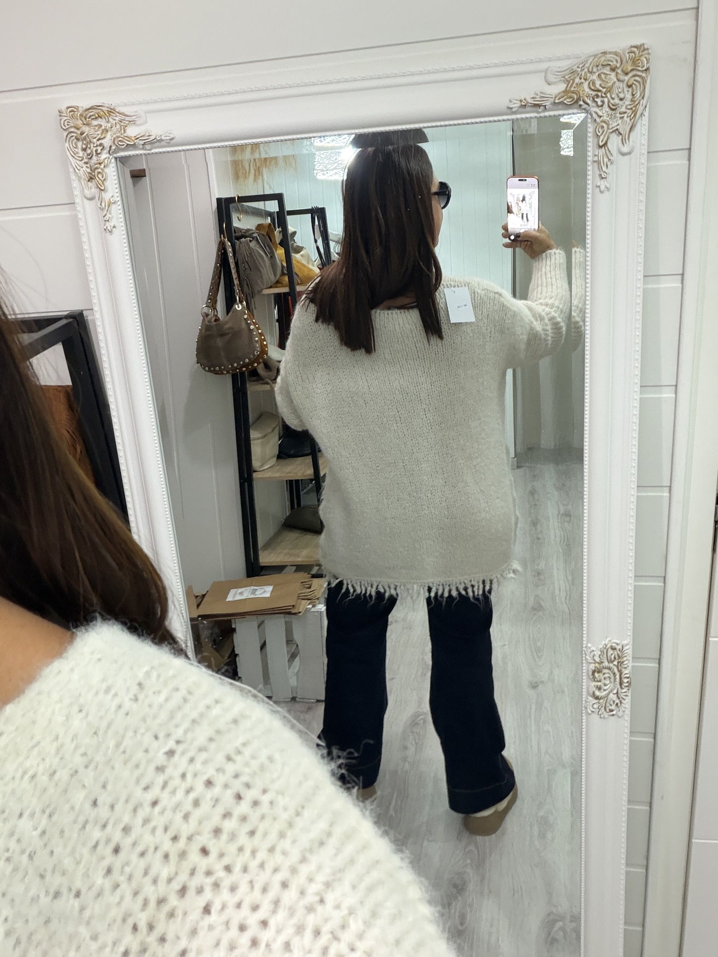 Jersei Pockets oversize beige