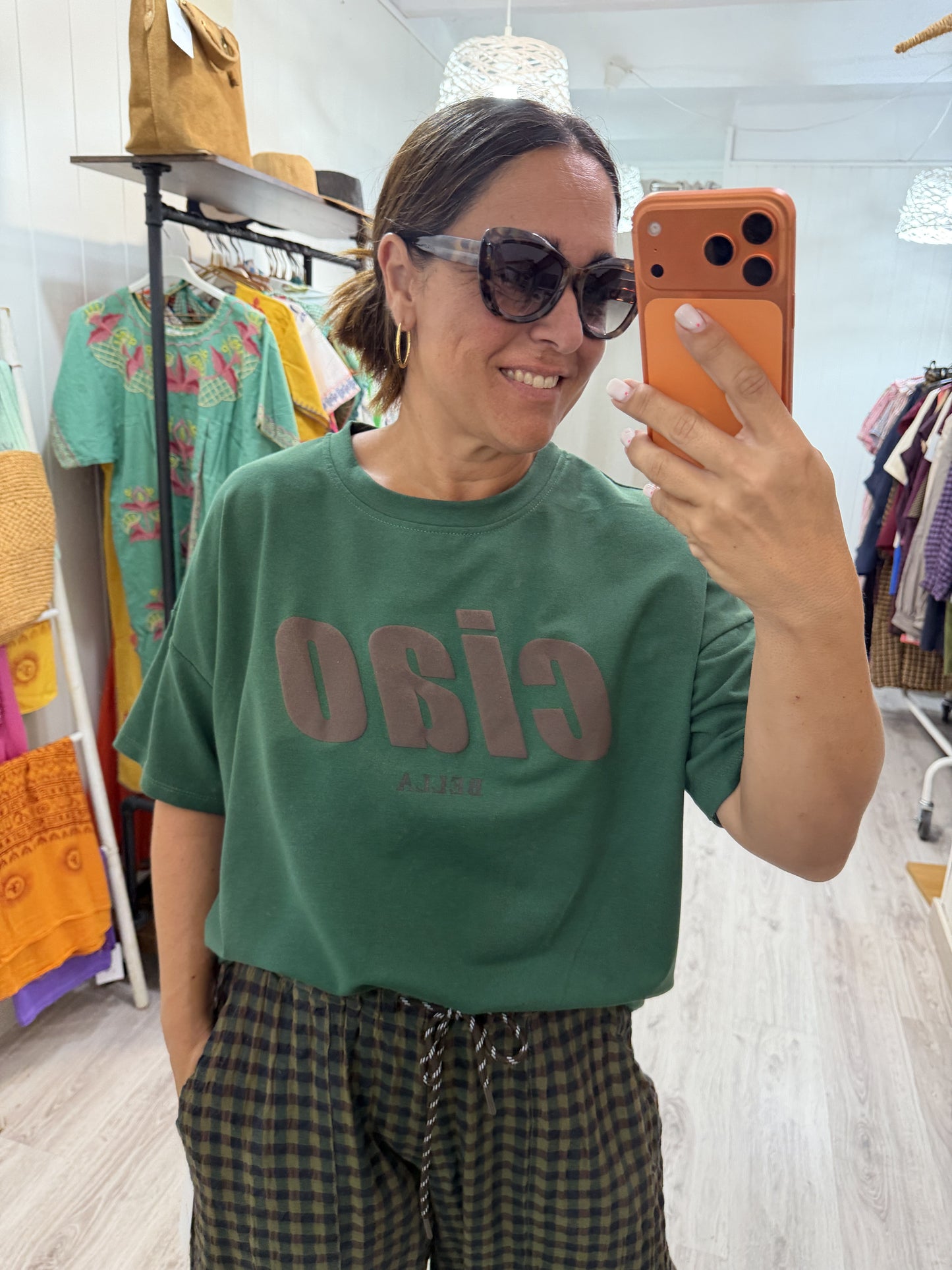 Sudadera Ciao Bella manga corta verde