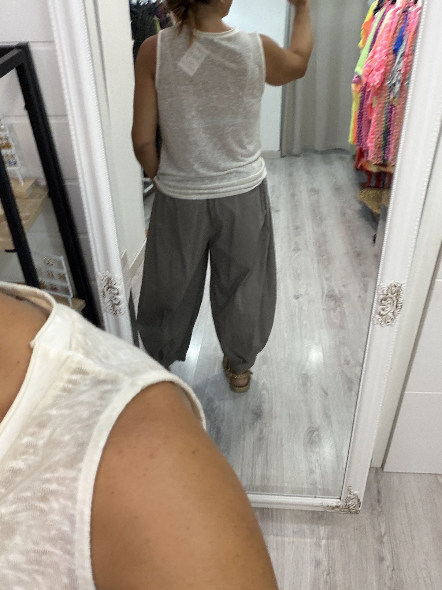 Camiseta Boho tirantes beige