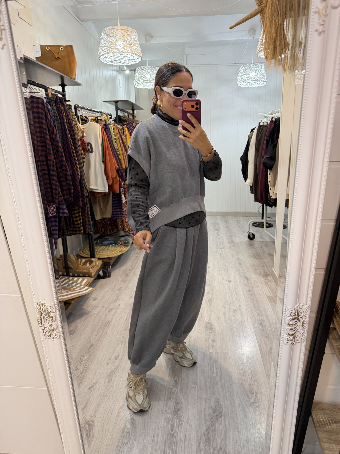 Conjunto Mei oversize gris