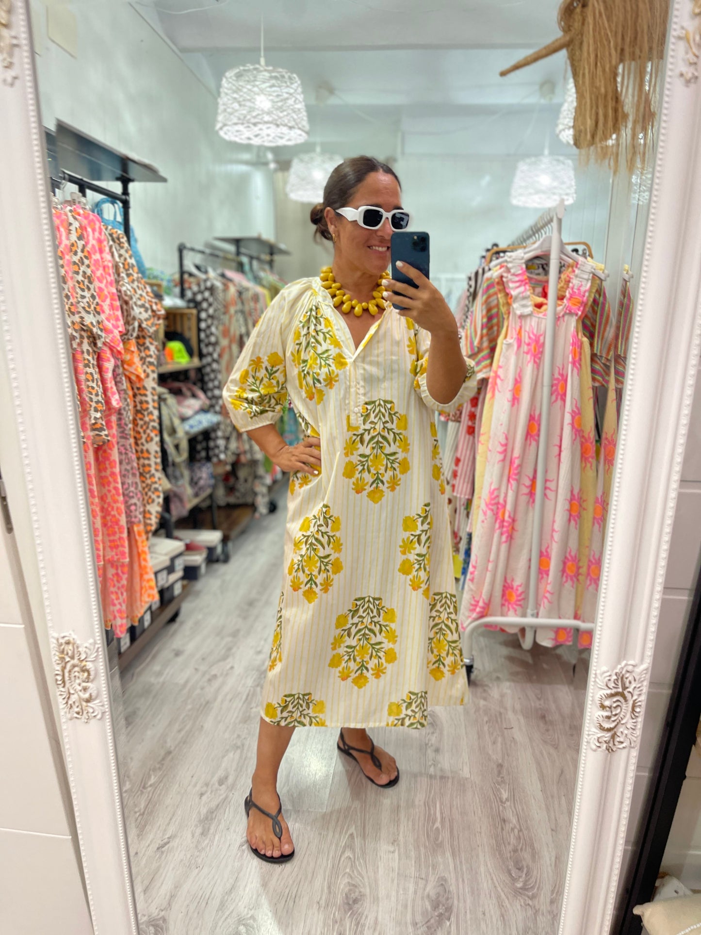 Vestido Toscana túnica amarillo