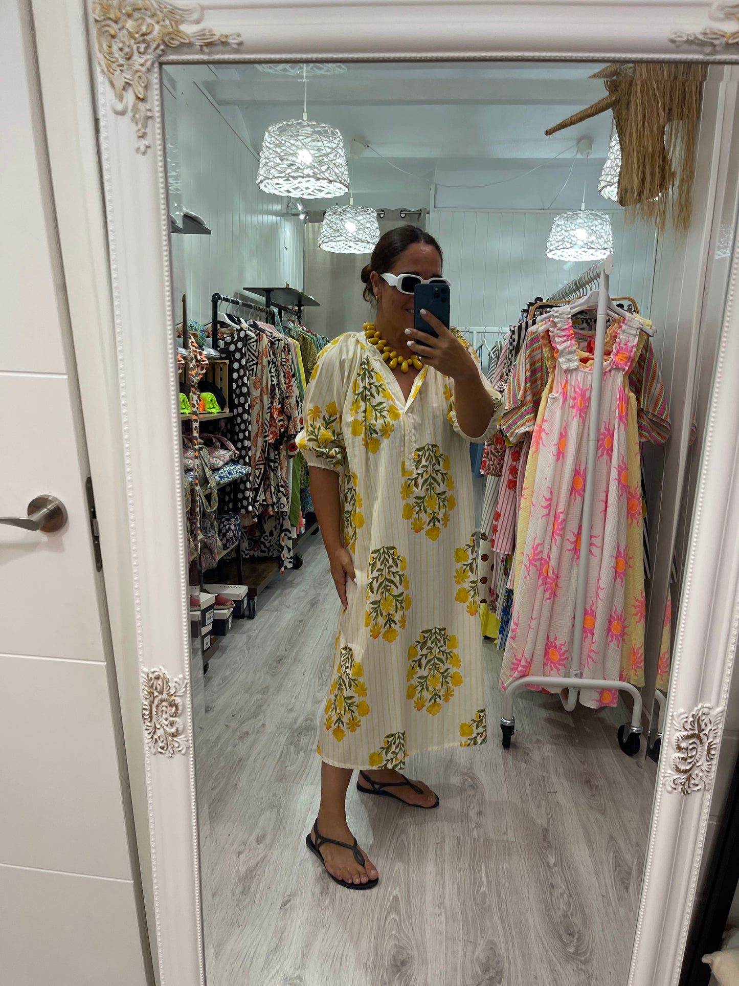 Vestido Toscana túnica amarillo