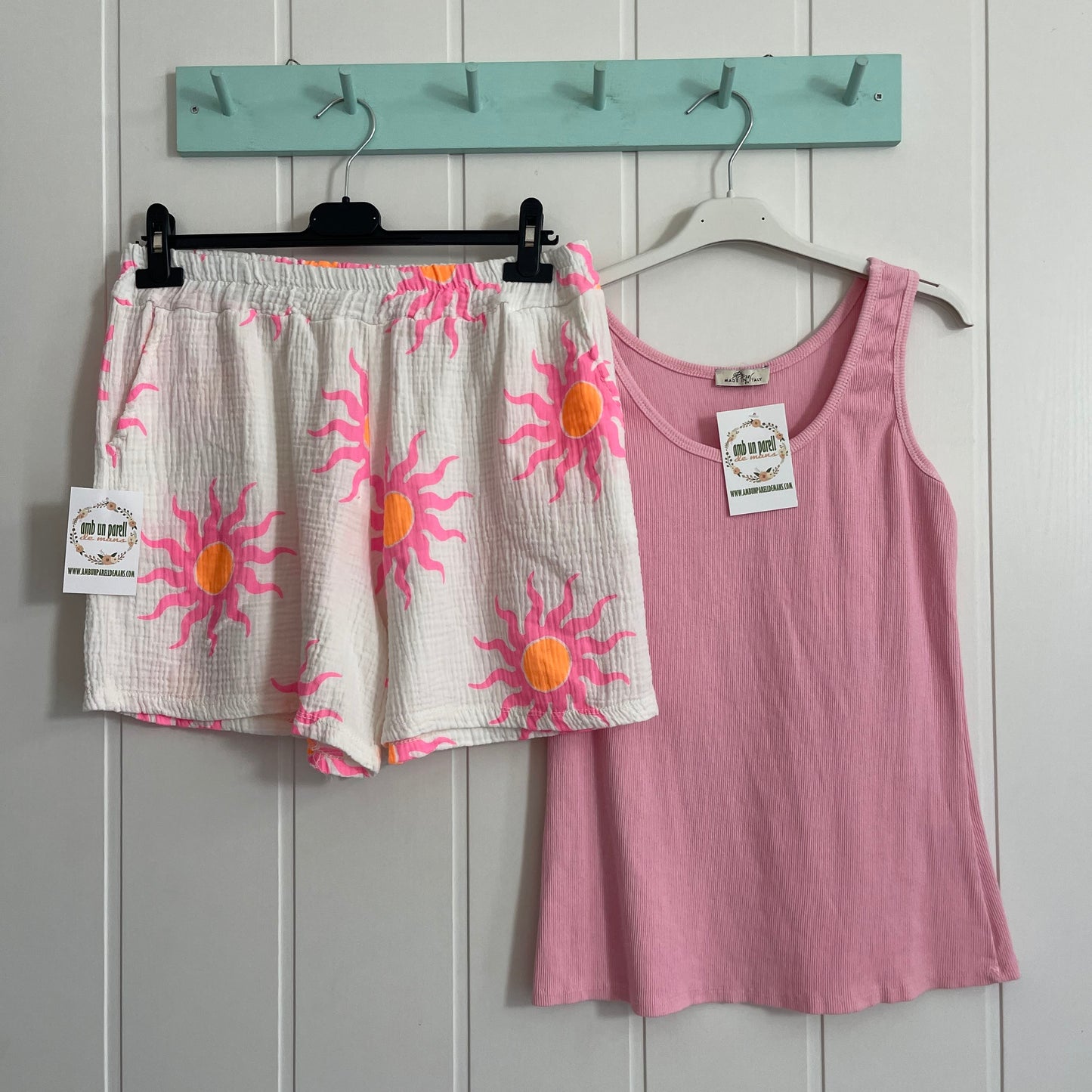 Camiseta básica canalé rosa