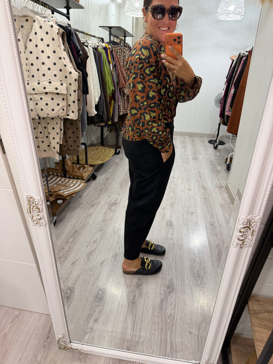Pantalón Nagore punto milano negro