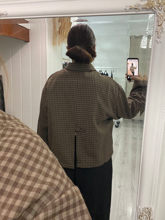 Chaqueta Kobe vichy marrón