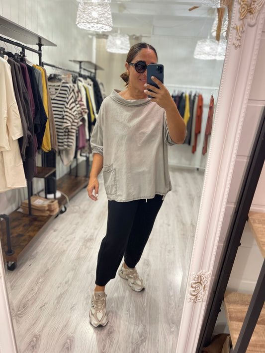 Camiseta Olivia oversize taupe