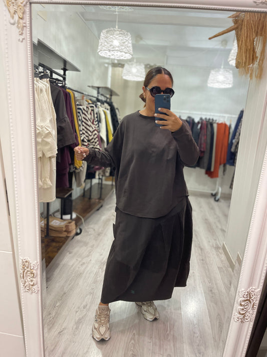 Sudadera Nara natural chocolate