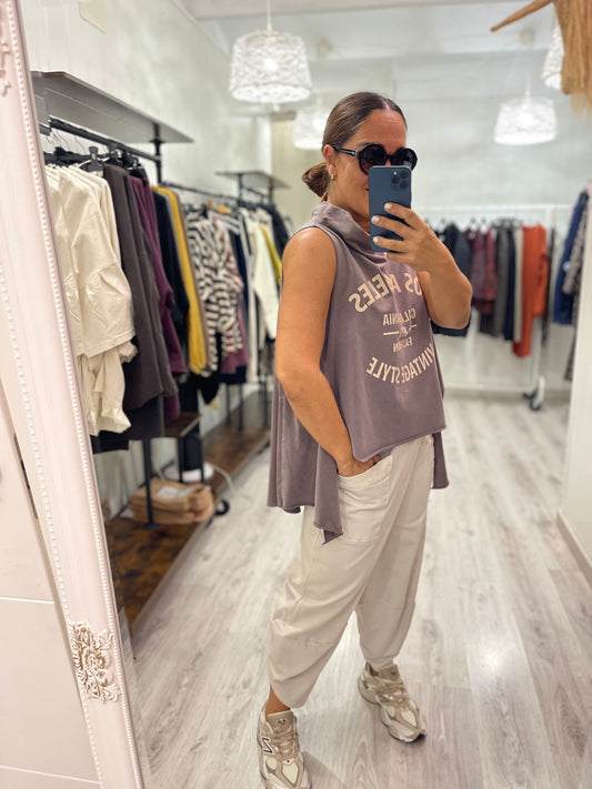 Chaleco Los Angeles rosa empolvado