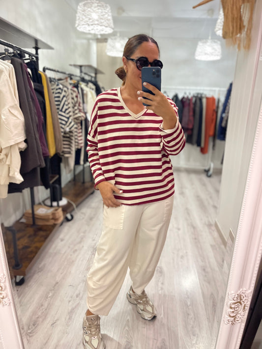 Sudadera Navy oversize cotton burdeos