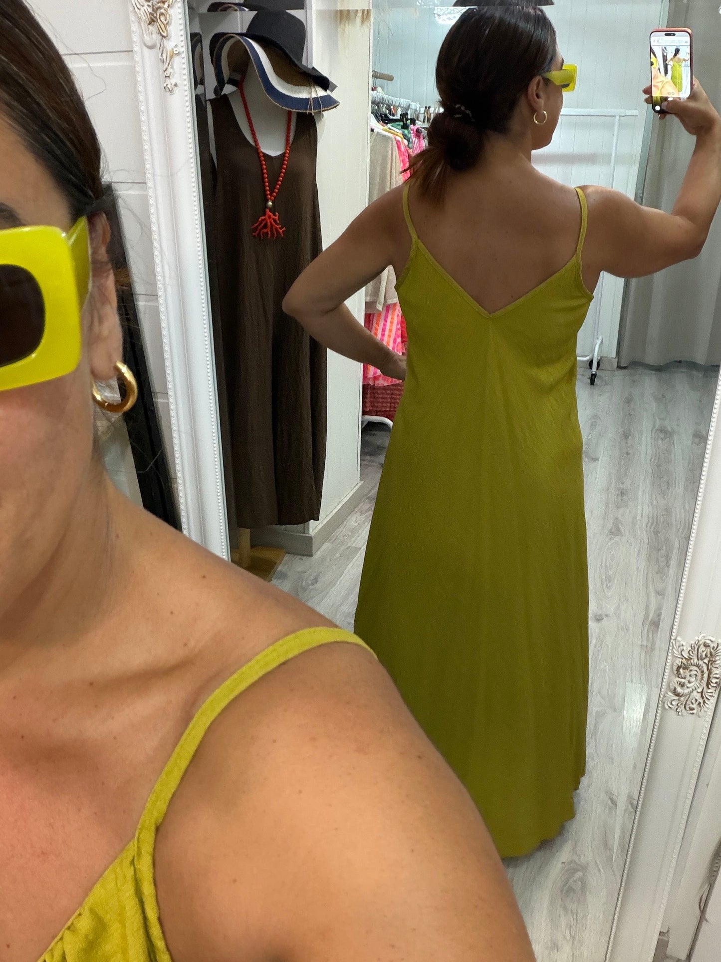 Vestido Bia volante pistacho