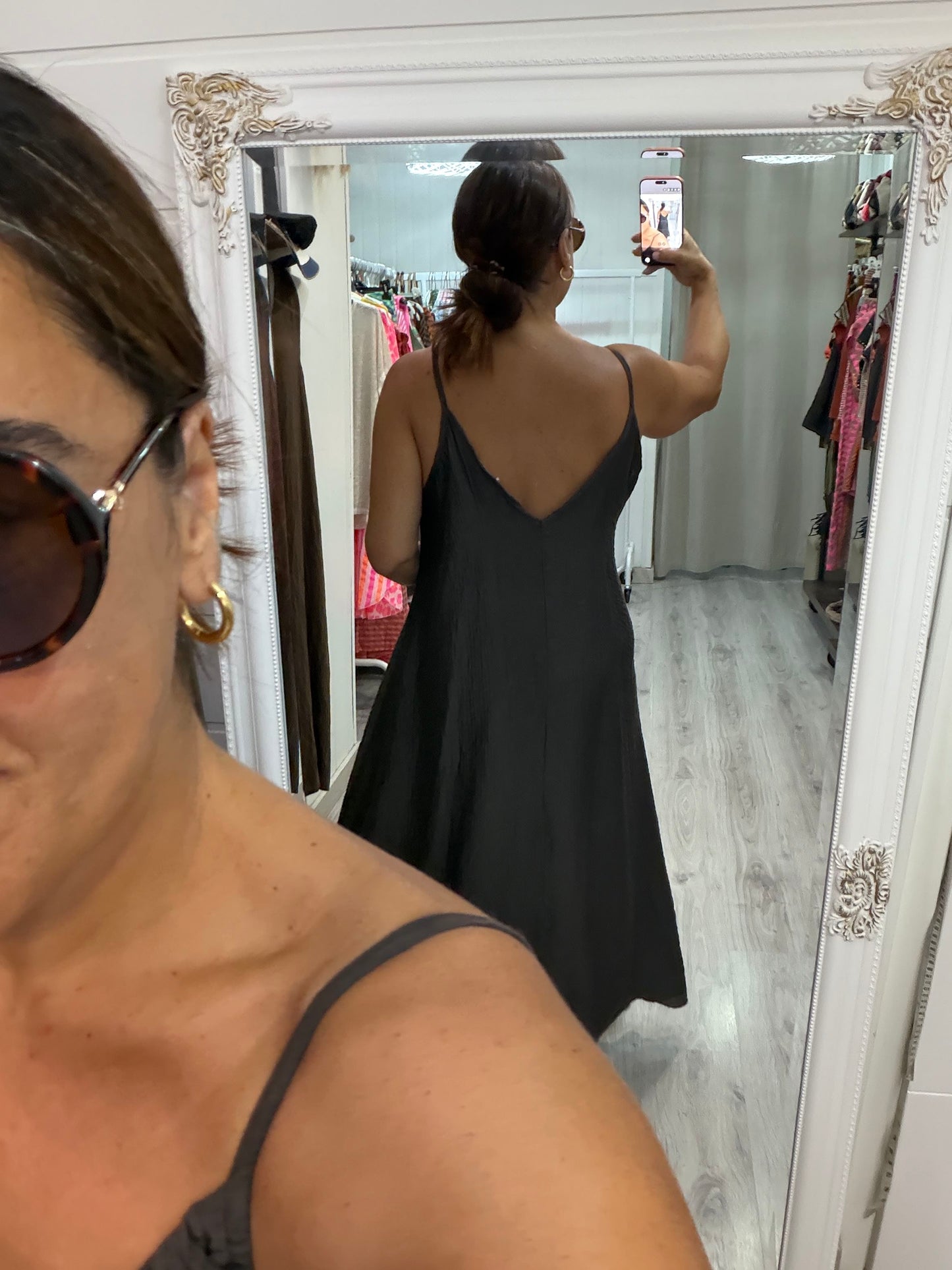 Vestido Bimba volante bambula chocolate