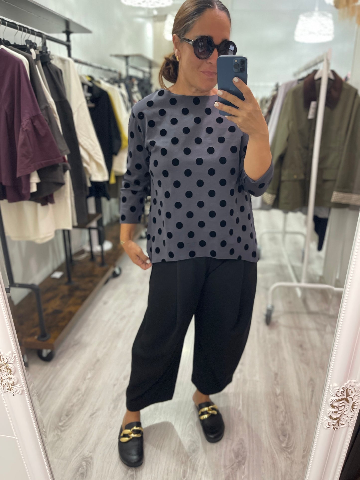 Camiseta Keiko topos gris