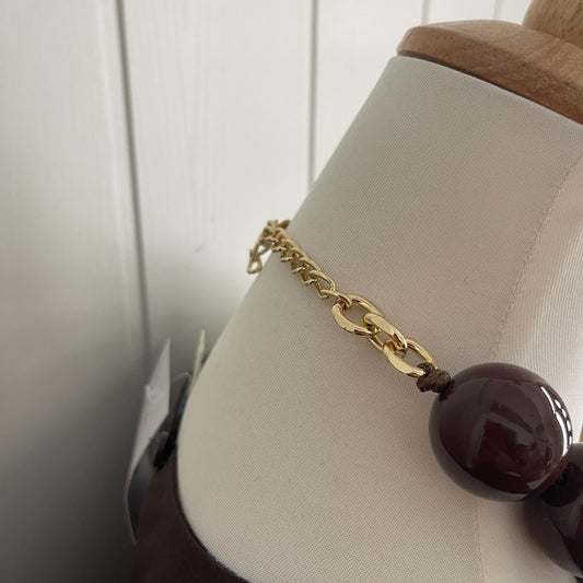 Collar Bolas chocolate