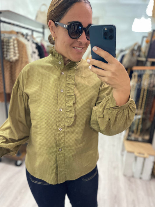Camisa Damero pistacho
