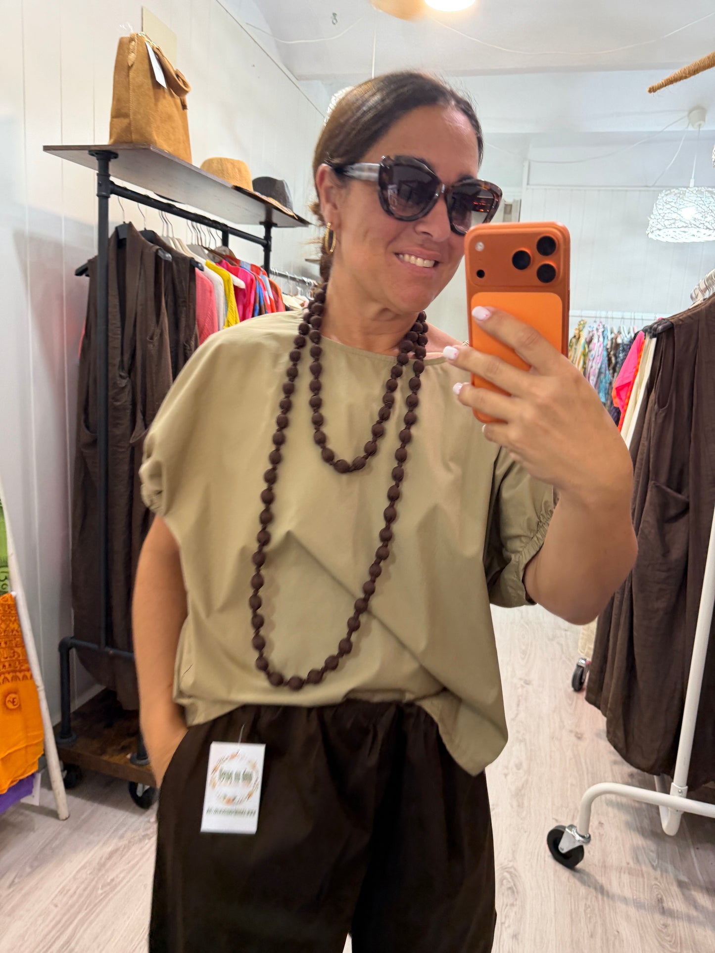 Blusa Safari camel