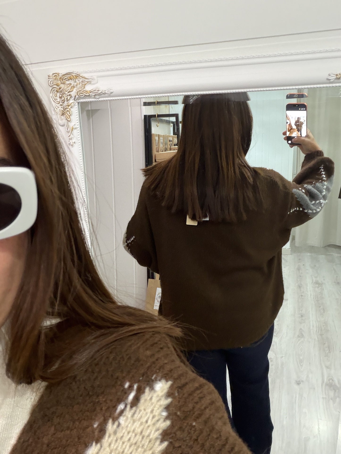 Chaqueta Rombos oversize chocolate