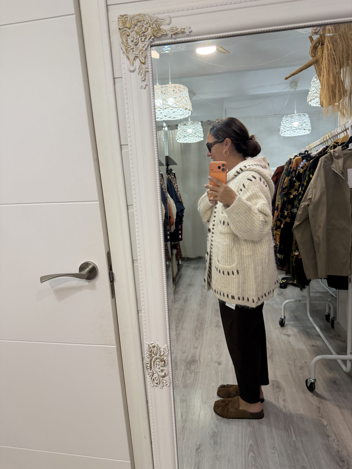 Chaqueta Haiku beige y chocolate
