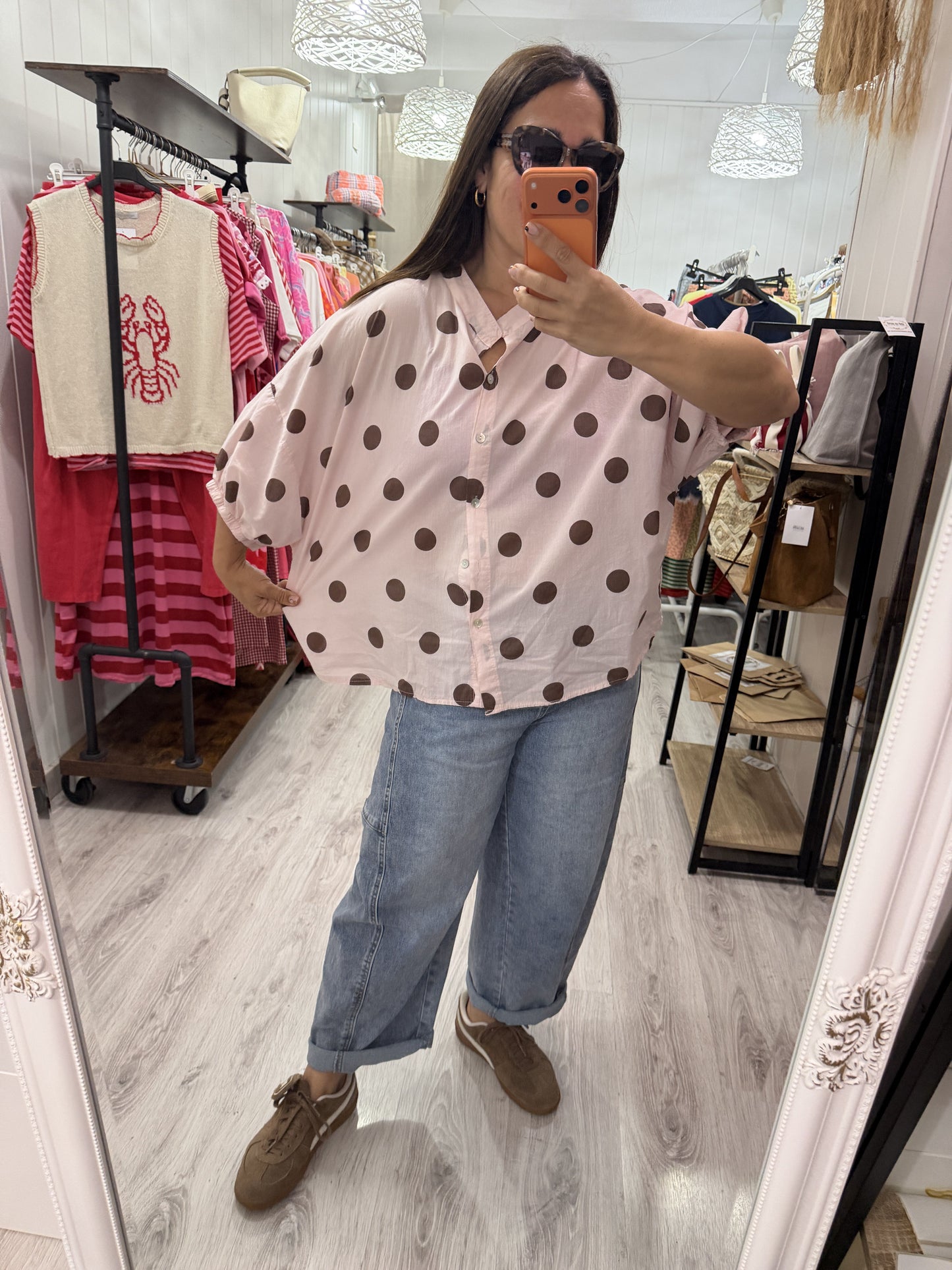 Blusa Marisa topos rosa