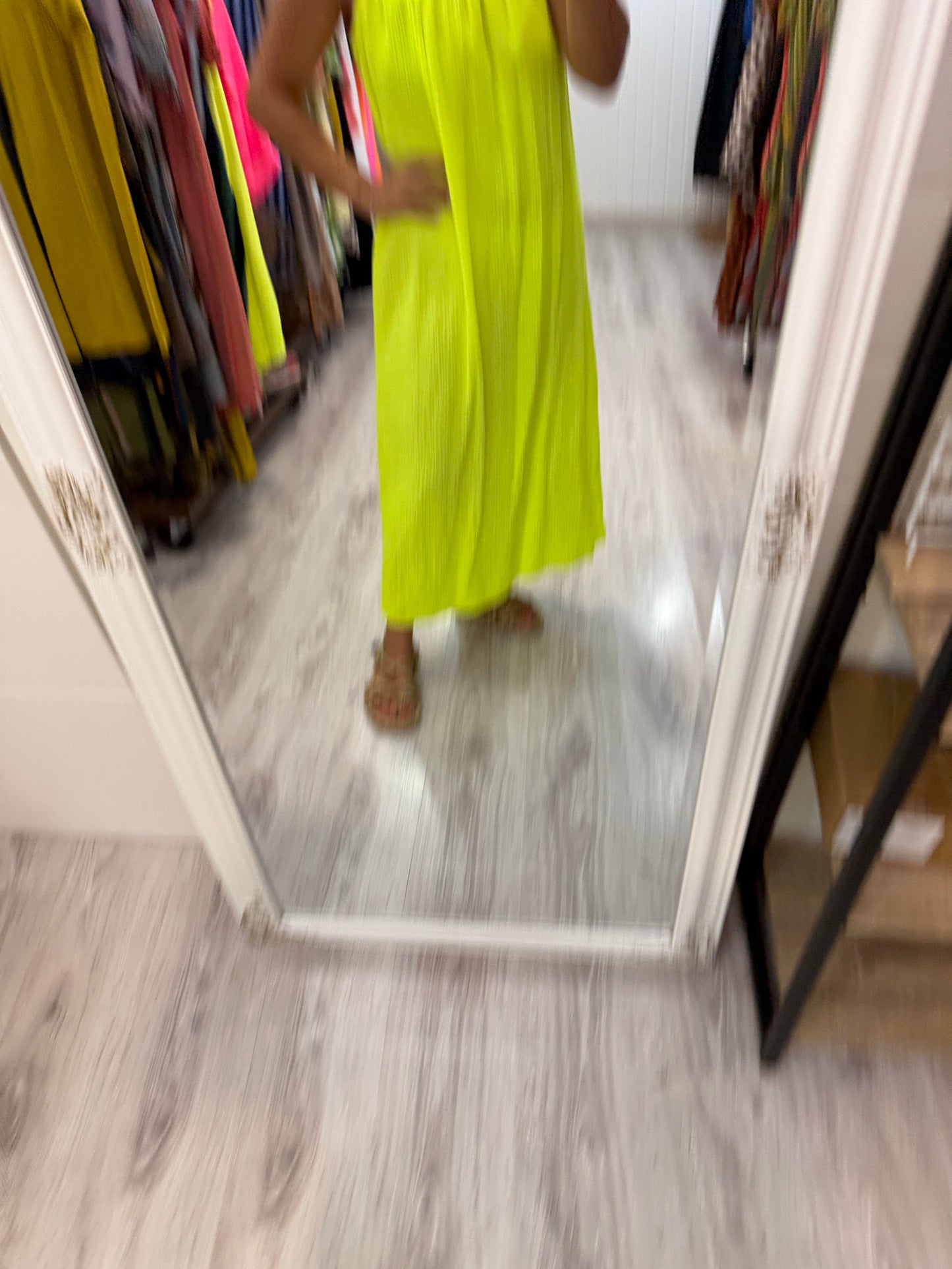 Vestido Cartagena bambula fluor amarillo
