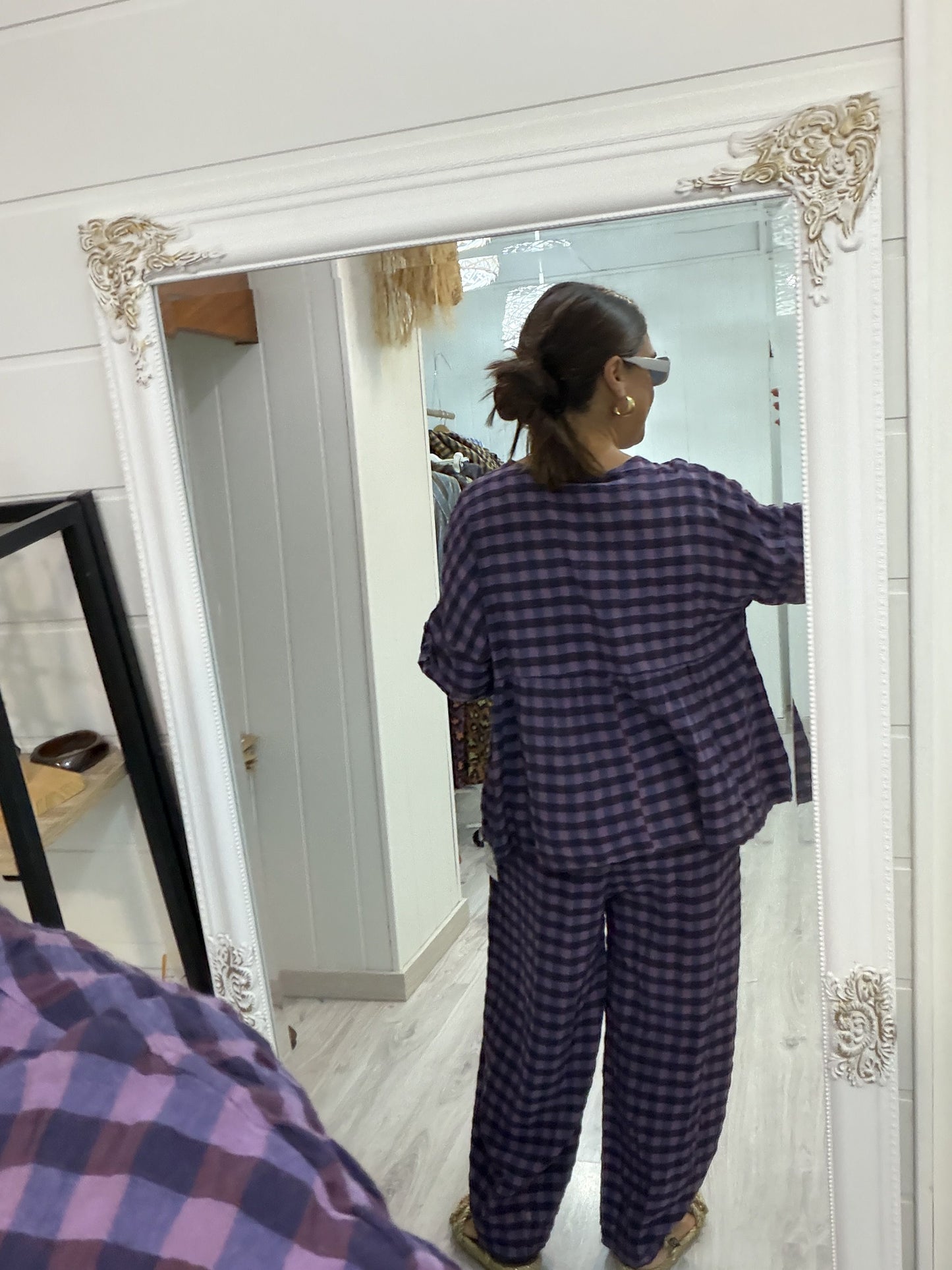 Blusa Vichy Obsession lila y berenjena