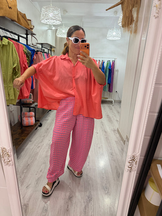 Blusón Oversize coral