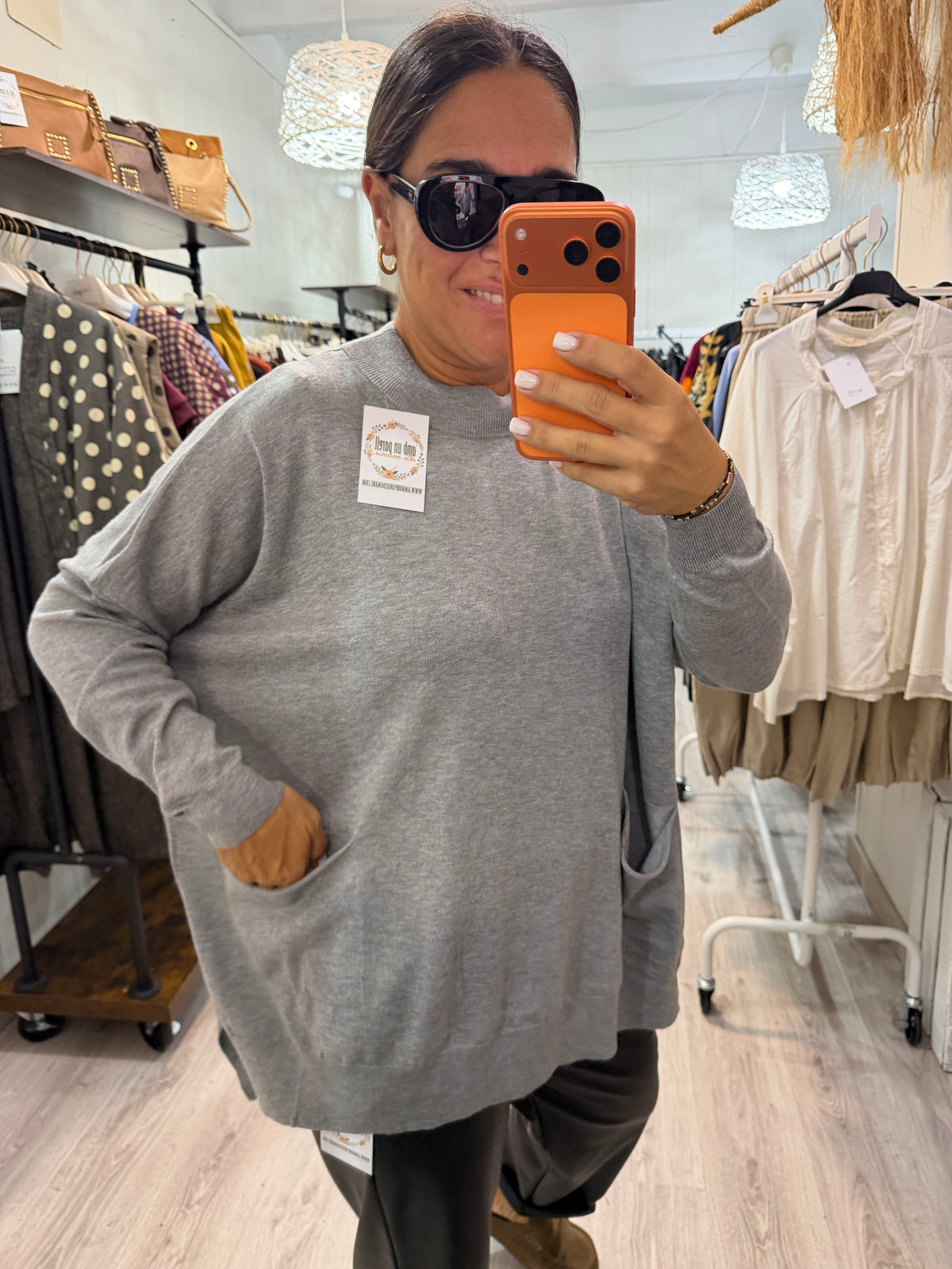 Jersei Pockets oversize gris