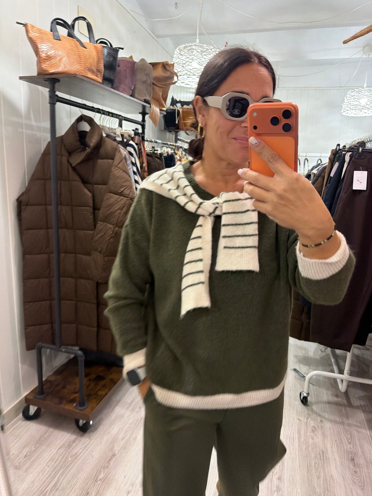 Pantalón Nagore punto milano otoño kaki