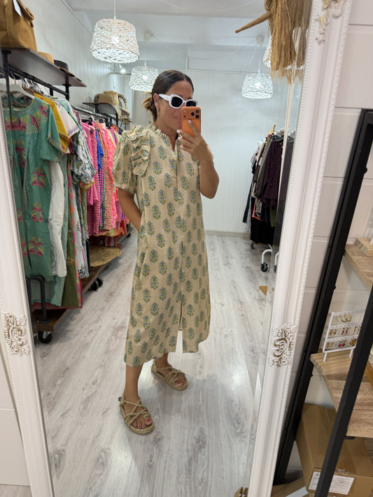 Vestido Idoia Camomila mostaza