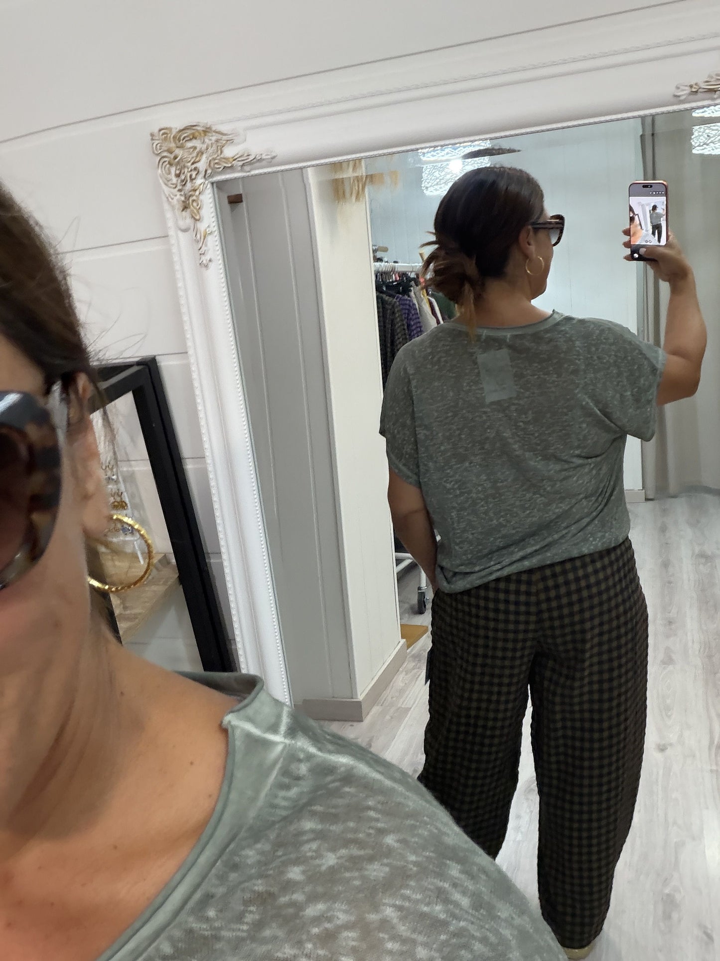 Camiseta Boho manga corta kaki