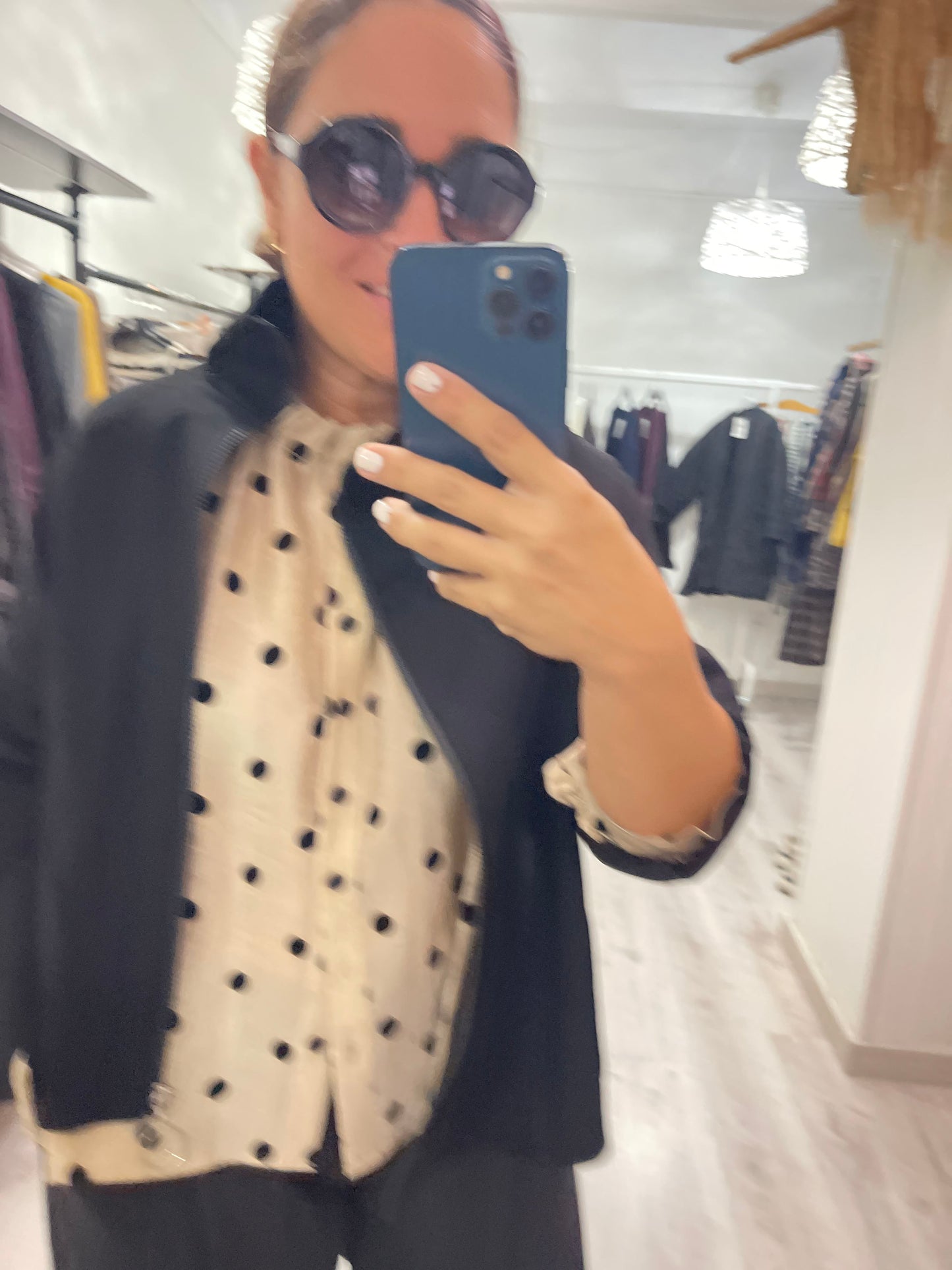 Chaqueta Zapper punto roma negro - convertible