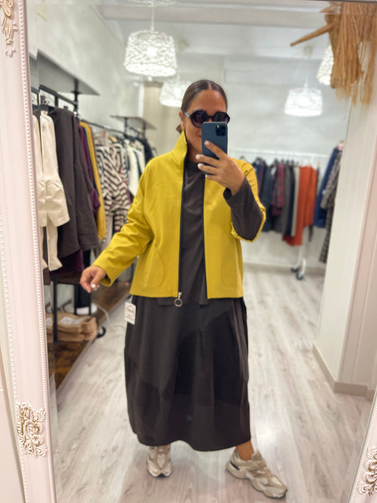 Chaqueta Zapper punto roma mostaza - convertible