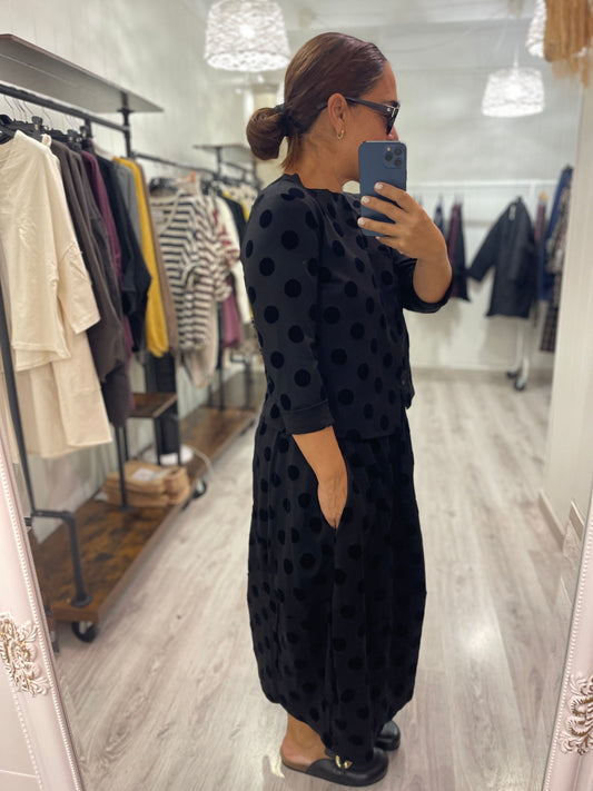 Camiseta Topos punto roma negro