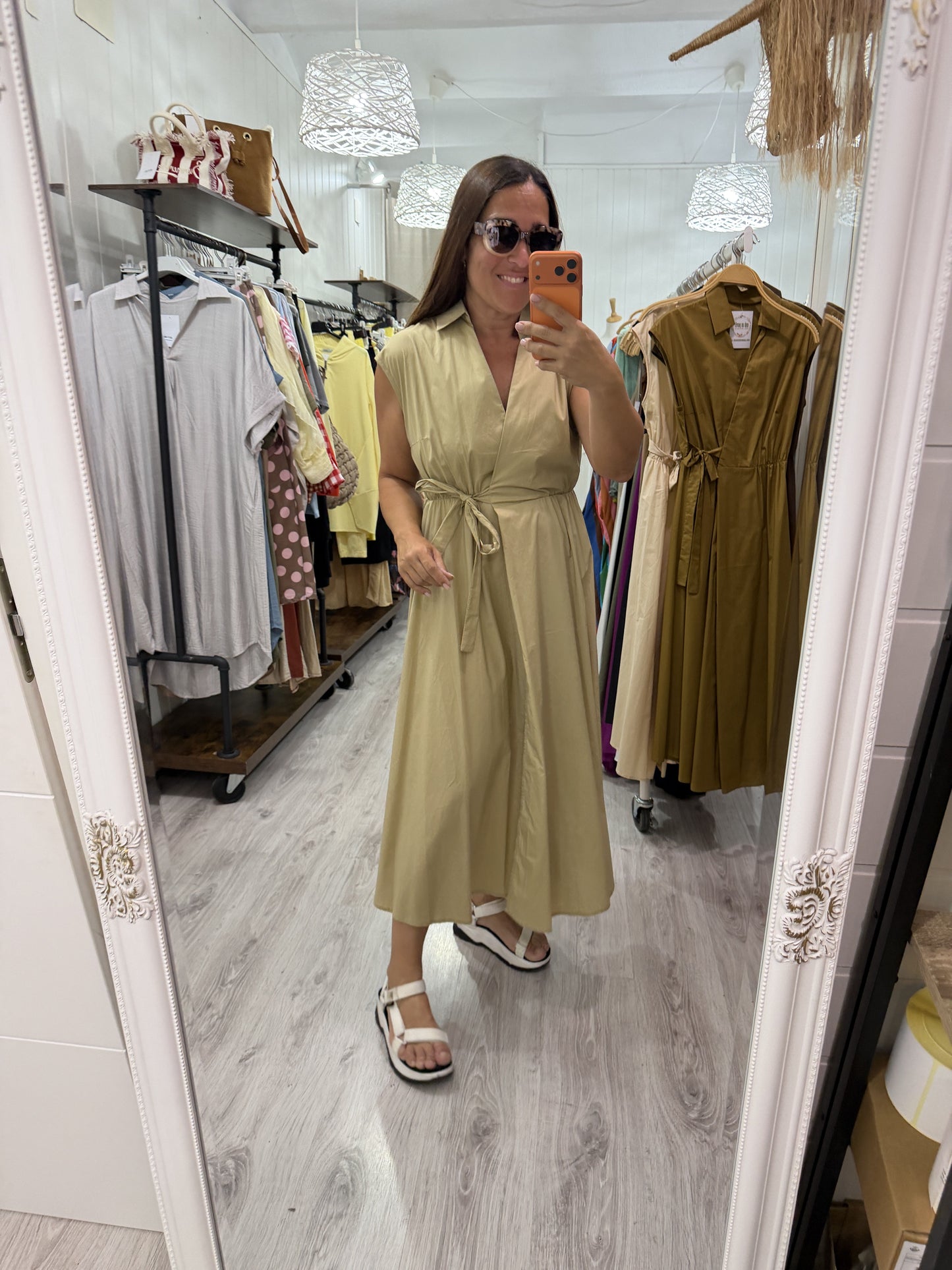 Vestido Grace cruzado beige