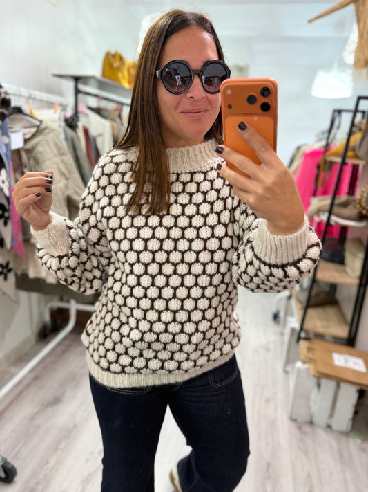 Jersei Bee beige y chocolate