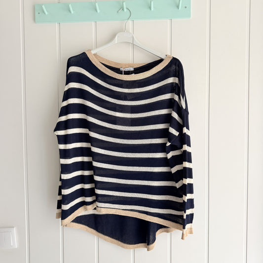 Jersei Irún marino y camel