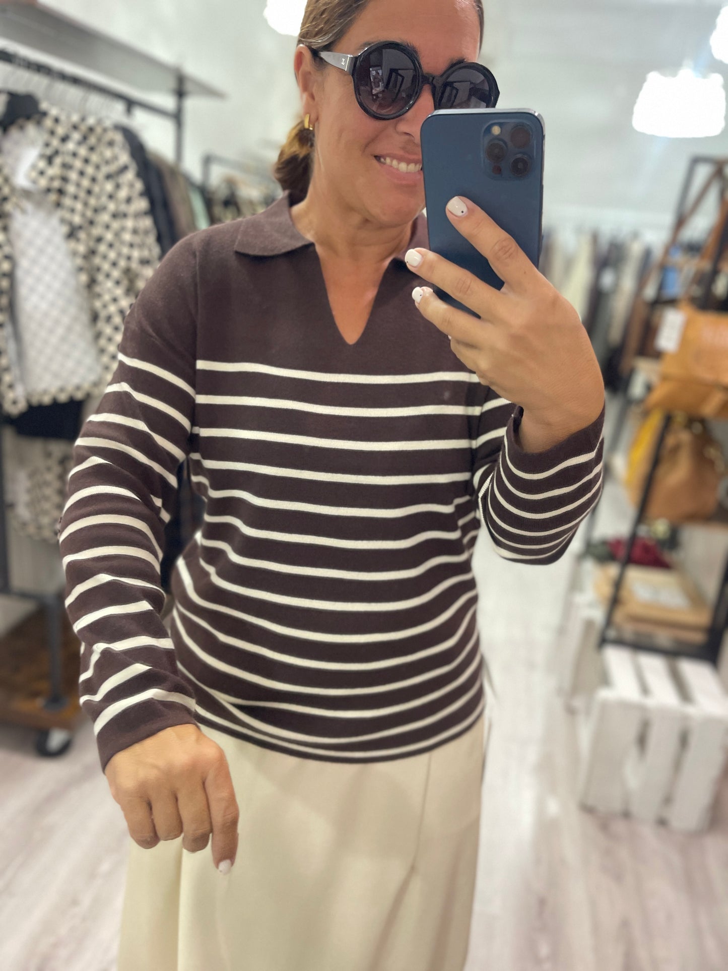 Jersei Navy suave chocolate