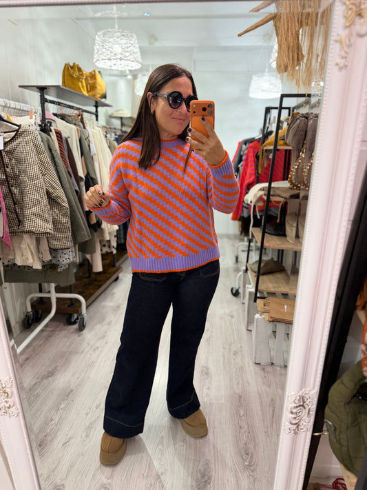 Jersei Funny zigzag naranja y lila
