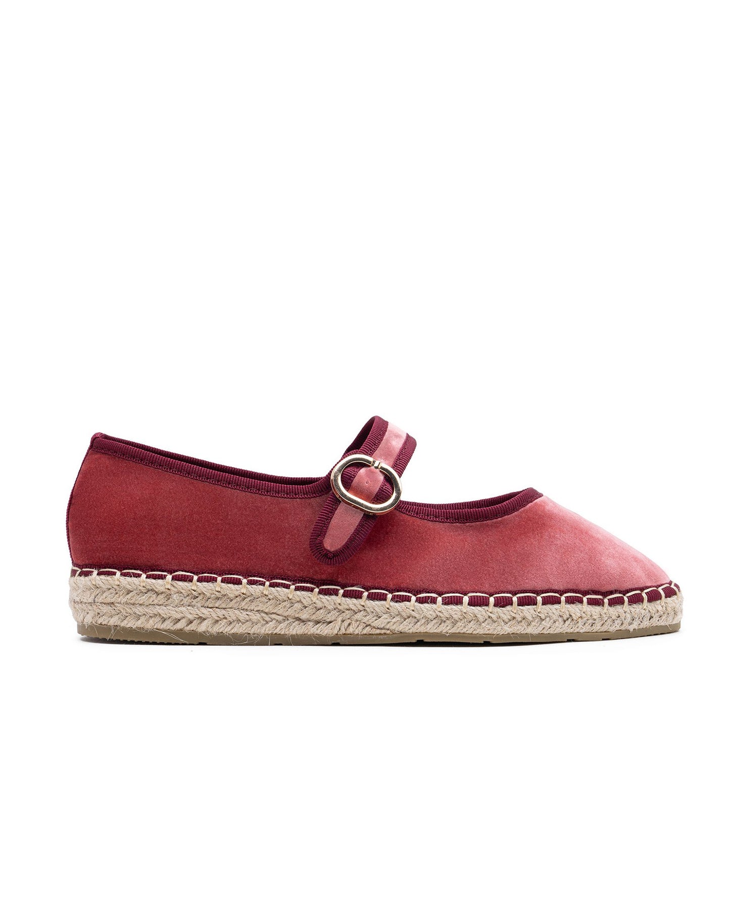 Manoletina Mary Jane suela esparto rosa