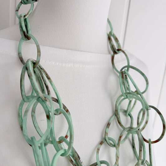 Maxi Collar Arandelas resina mint