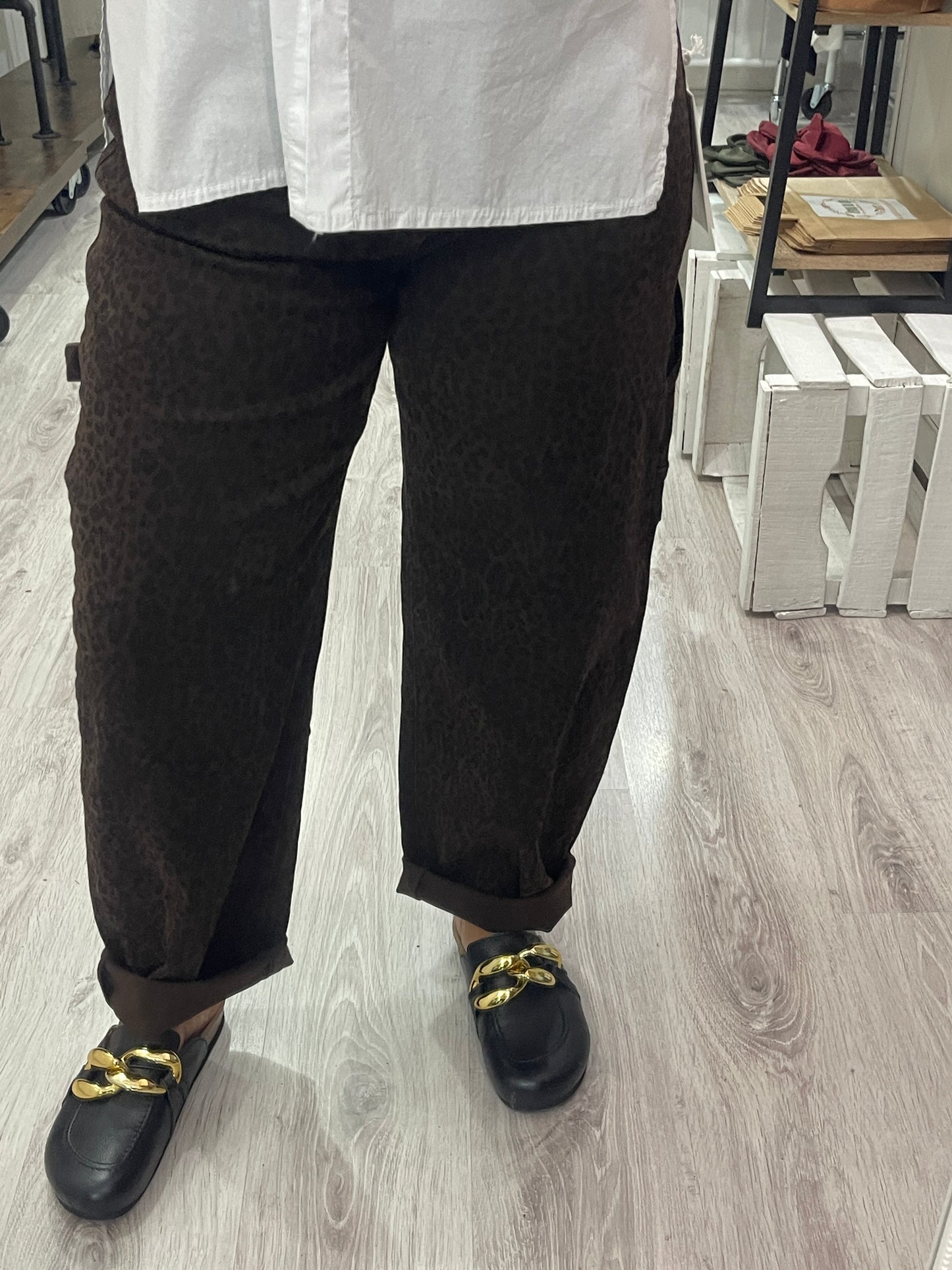 Pantalón Barrel jeans Animal Print