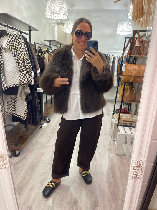 Pantalón Barrel jeans Animal Print