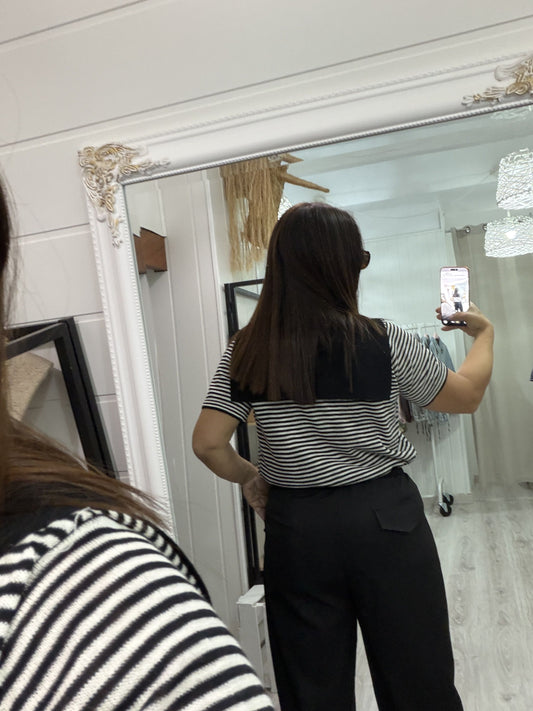 Pantalón Bolonia barrel azul marino