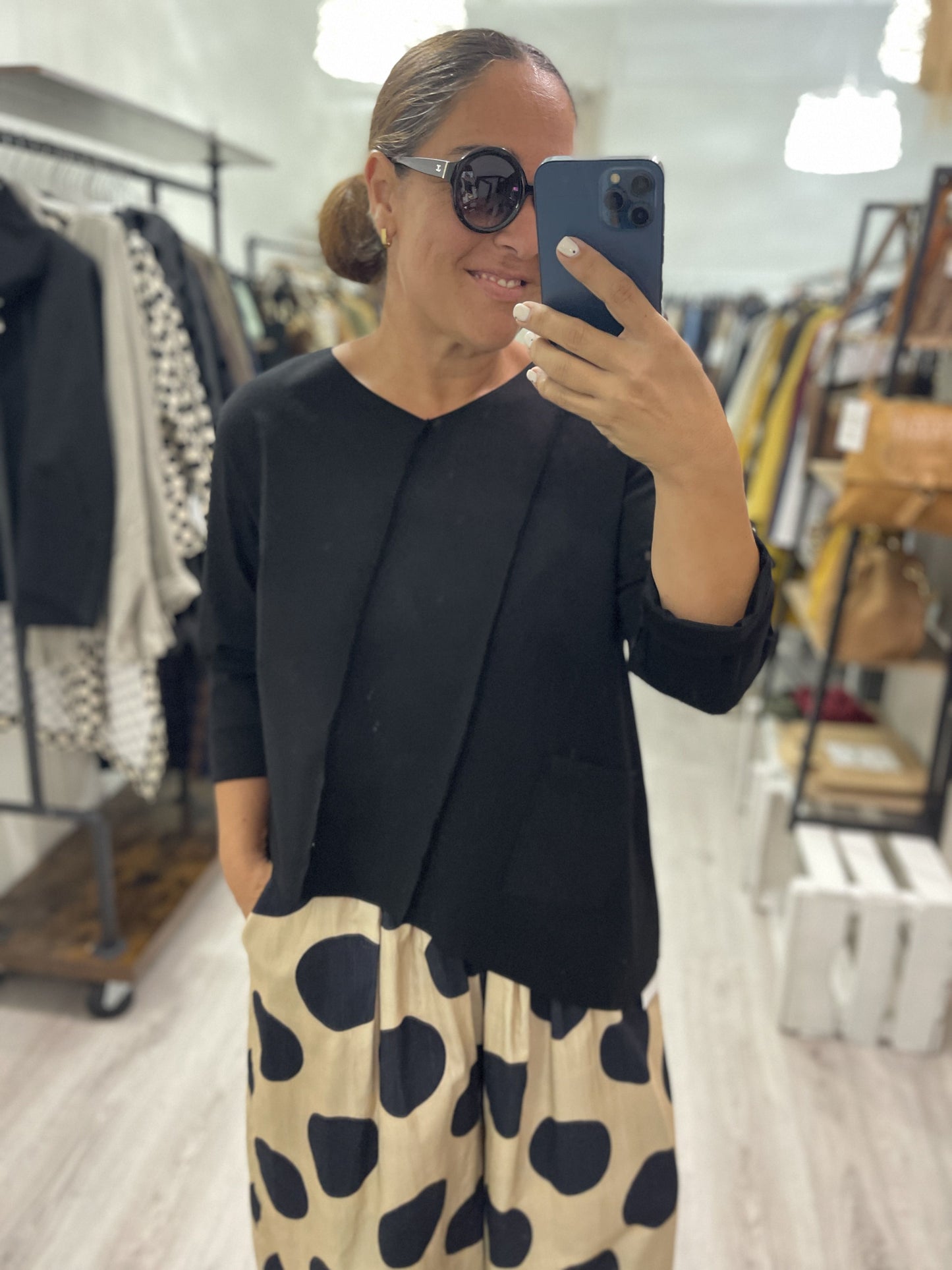 Camiseta Stripe Pocket punto roma negro