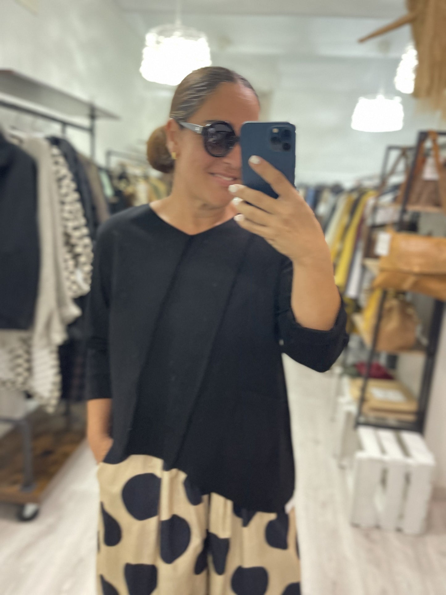 Pantalón Keiko micropana beige y negro