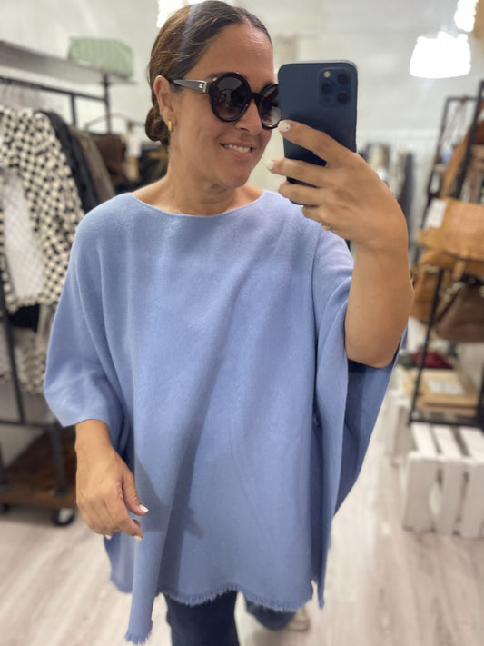 Poncho Fleco azul