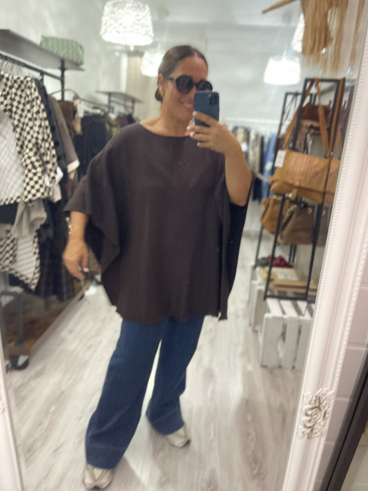 Poncho Fleco chocolate