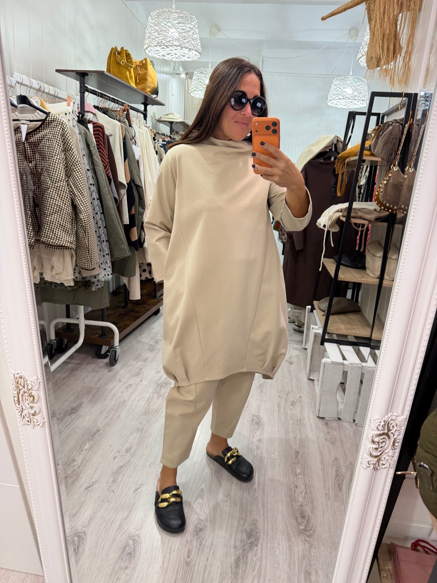 Vestido Jasone punto roma beige