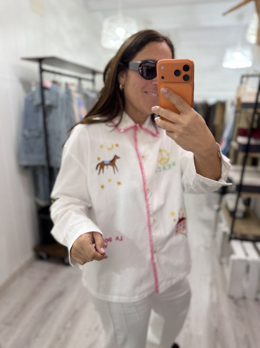 Sobrecamisa Dolce Vita jeans blanco