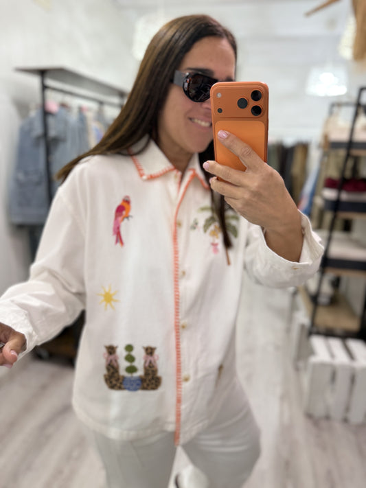 Sobrecamisa Rio jeans blanco