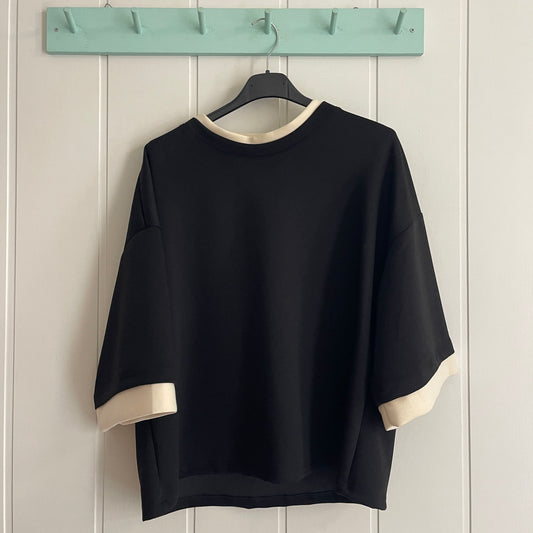 Sudadera Anna punto roma negro